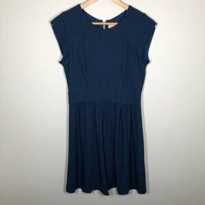 Rebecca Taylor 100% Silk Blue  Cap Sleeve Shift Dress Size 4